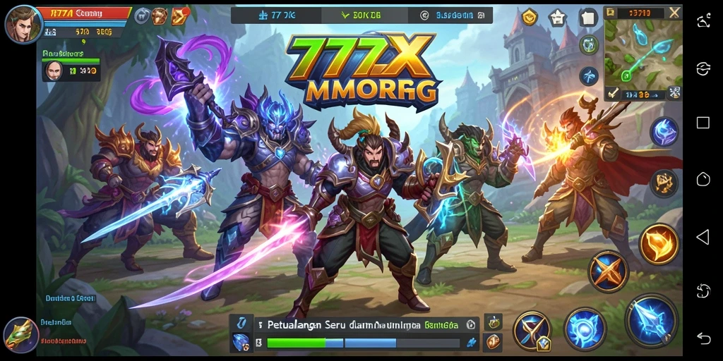 Gameplay mendebarkan di dunia fantasi MMORPG 777ZX.