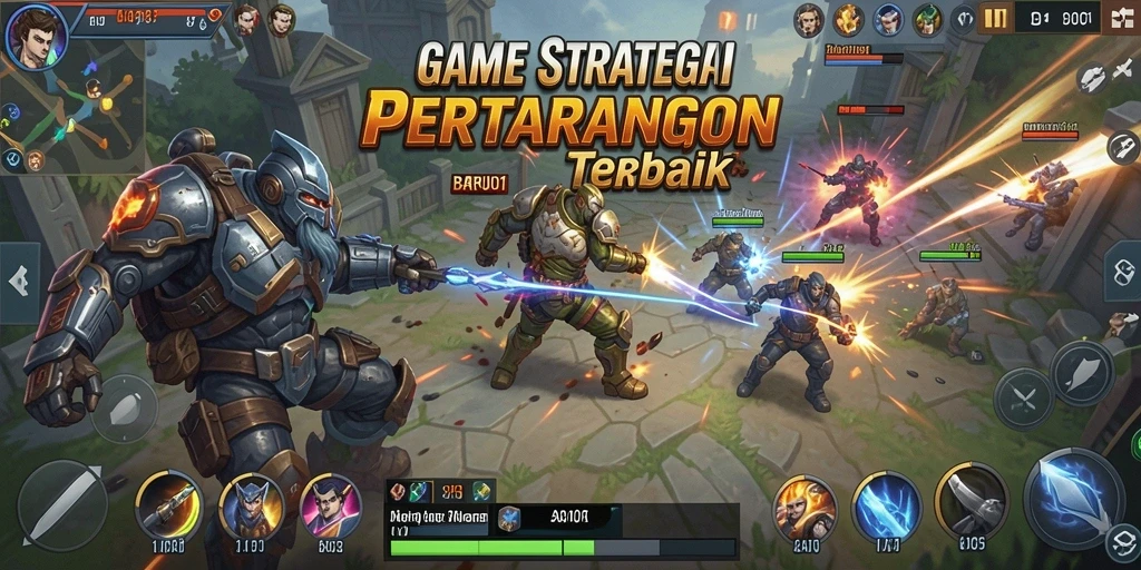 Tampilan seru dari pertempuran strategis dalam BARU01.