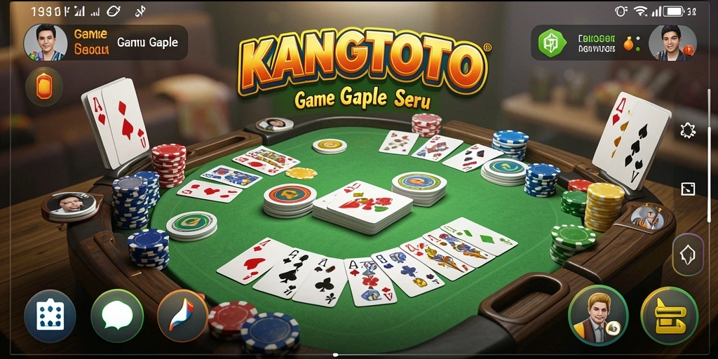 Screenshot gameplay KANGTOTO dengan suasana permainan Gaple yang seru.
