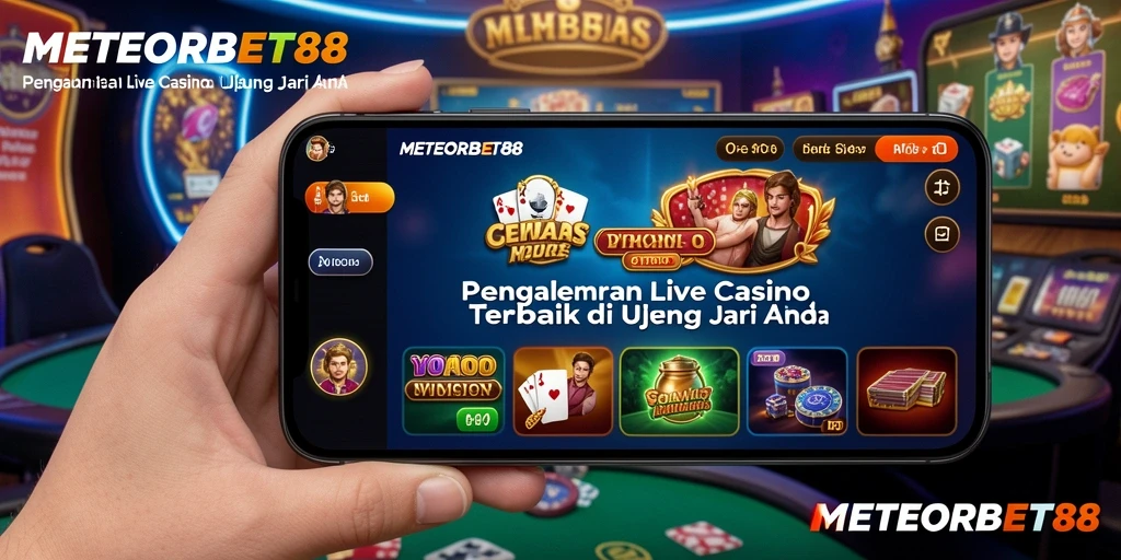 Tampilan menarik dari gameplay Live Casino di METEORBET88.